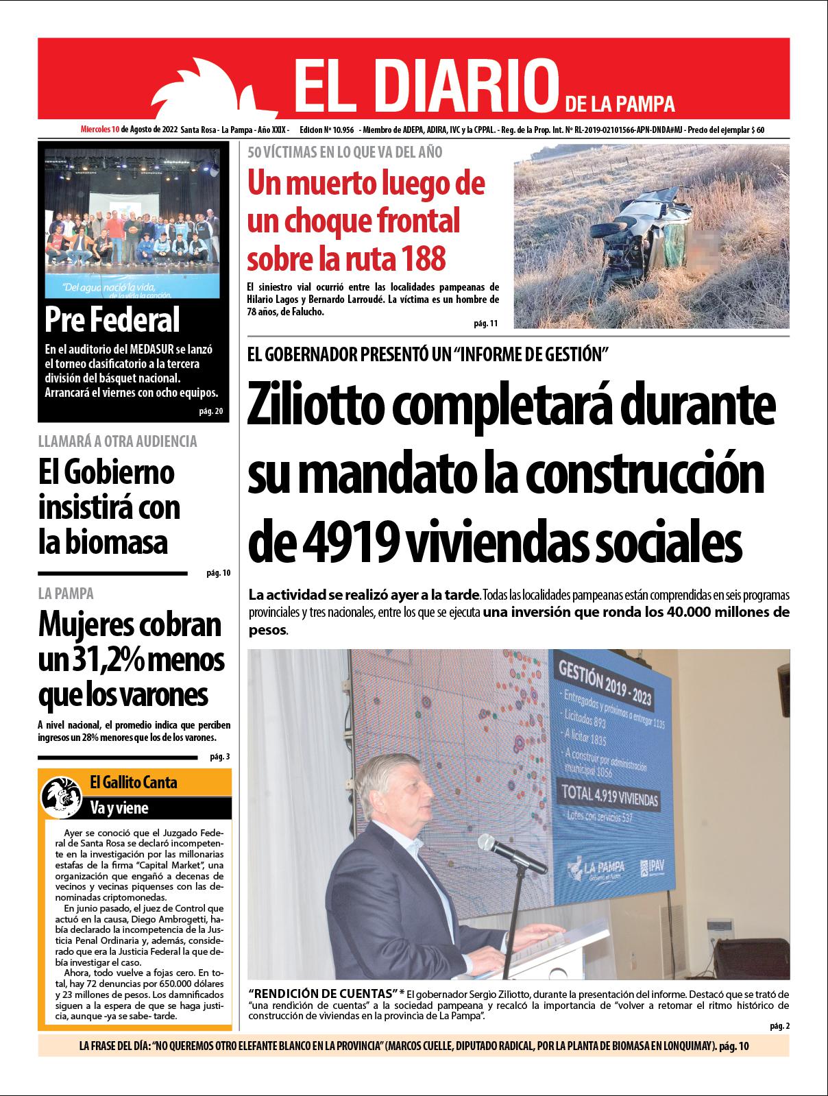 Tapa del diacutea mieacutercoles 10 de agosto de 2022